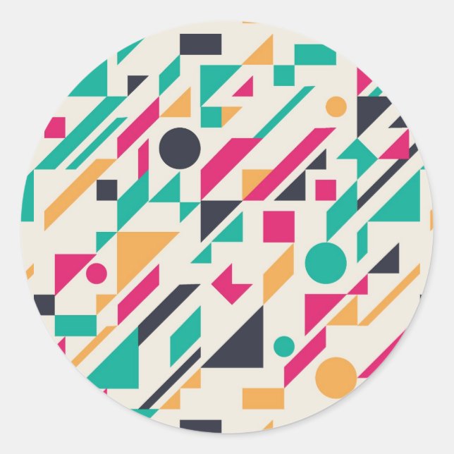 Abstract pattern 3 classic round sticker (Front)