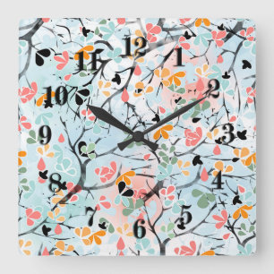Abstract pattern  , autumn pattern square wall clock