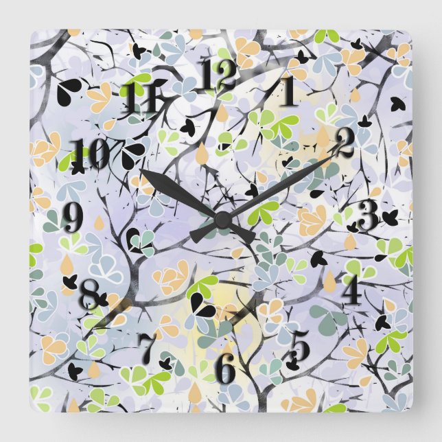 Abstract pattern  , autumn pattern square wall clock (Front)