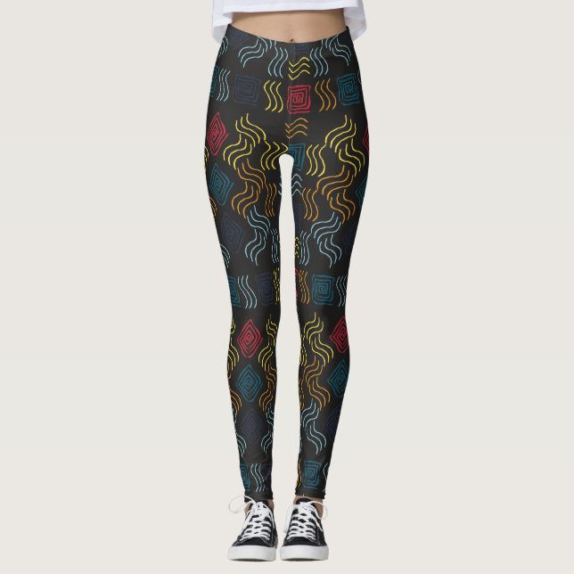 Abstract Pattern |Best gift for abstract art lover Leggings (Front)