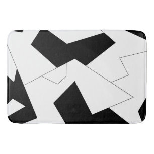 Abstract pattern - black and white bath mat