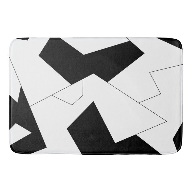 Abstract pattern -  black and white bath mat (Front)