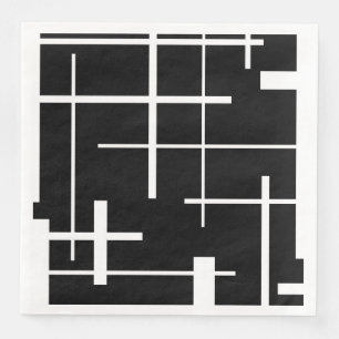 Abstract pattern - black and white napkin