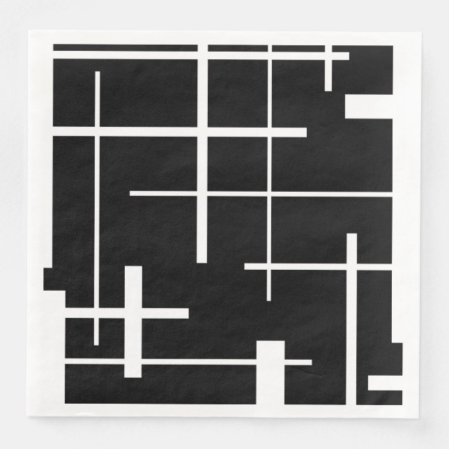 Abstract pattern - black and white napkin (Front)