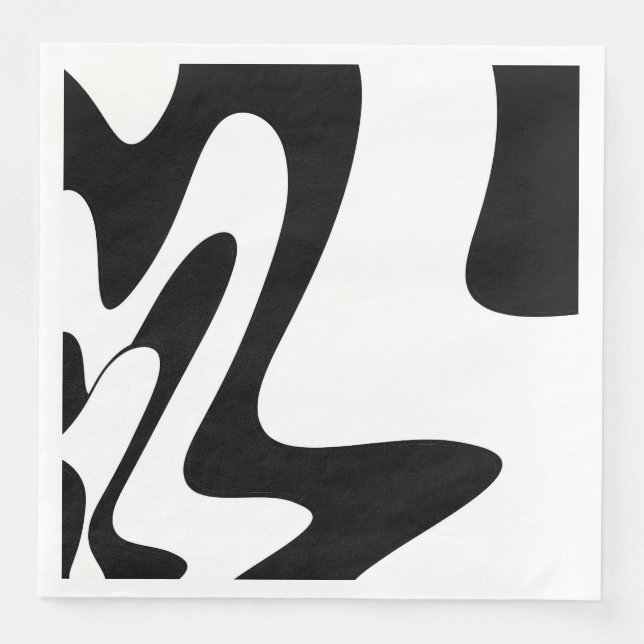 Abstract pattern - black and white napkin (Front)
