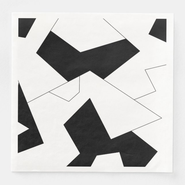 Abstract pattern - black and white napkin (Front)