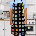 Abstract Pattern Black Apron<br><div class="desc">This apron is decorated with a colourful watercolor abstract pattern on a black background.  
Suitable for men or women.
Because we create our artwork you won’t find this exact design from other designers. 
Original Watercolor © Michele Davies.</div>