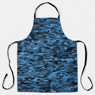 Abstract Pattern Blue Black Apron
