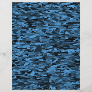 Abstract Pattern Blue Black Custom Letterhead