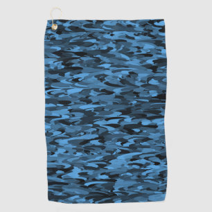 Abstract Pattern Blue Black Golf Towel