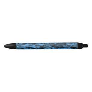 Abstract Pattern Blue Black Ink Pen