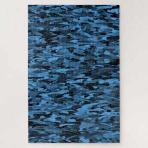 Abstract Pattern Blue Black Jigsaw Puzzle