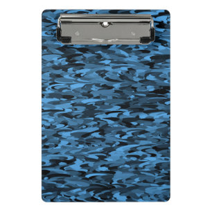 Abstract Pattern Blue Black Mini Clipboard