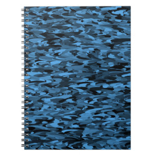 Abstract Pattern Blue Black Notebook