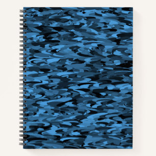 Abstract Pattern Blue Black Notebook
