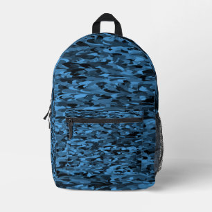 Abstract Pattern Blue Black Printed Backpack