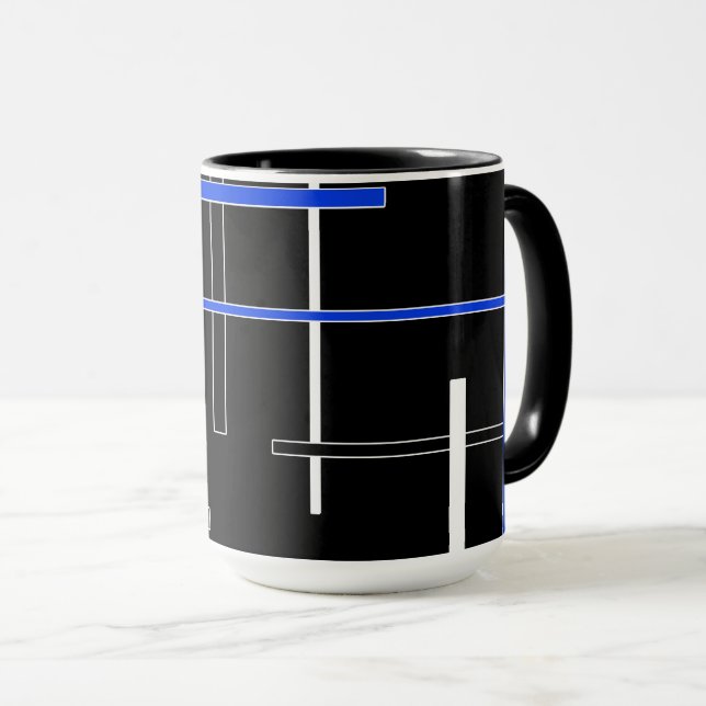 Abstract pattern - blue mug (Front Right)