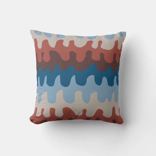 Abstract Pattern Blues and Browns Cushion (Front)