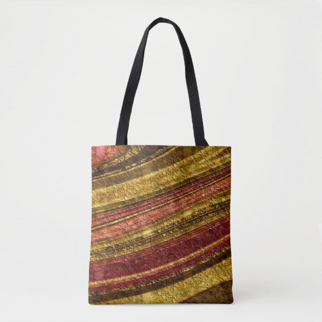 Abstract pattern ,brown and yellow , texture tote bag (Front)