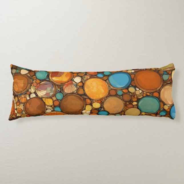 abstract pattern: brown circles body cushion (Front)