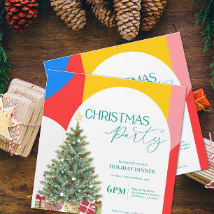 Abstract Pattern Christmas Party Invitation