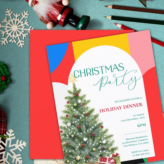 Abstract Pattern Christmas Party Invitation (Abstract Pattern Christmas Party Invitation)