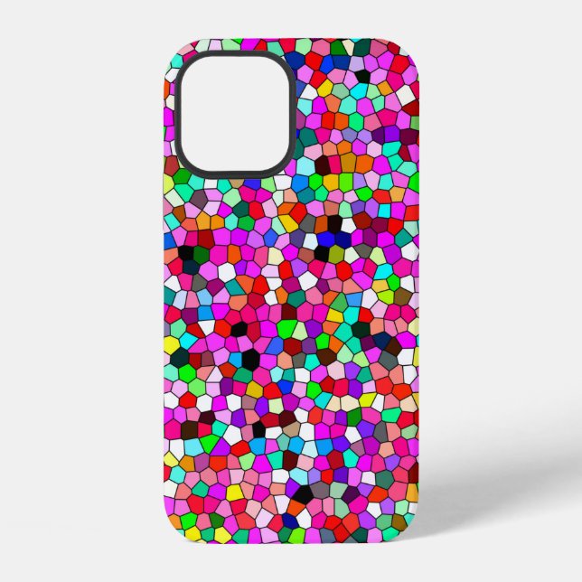 abstract pattern, coloured mosaic wallpaper, geome iPhone case (Back)