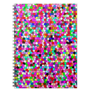 abstract pattern, coloured mosaic wallpaper, geome notebook