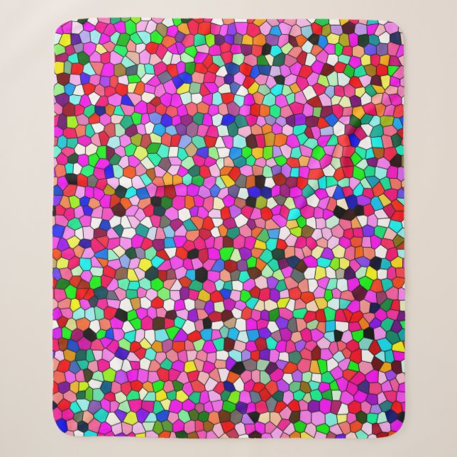 abstract pattern, coloured mosaic wallpaper, geome sherpa blanket (Front)
