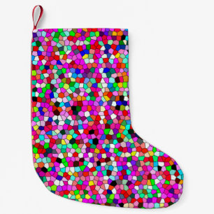 abstract pattern, coloured mosaic wallpaper, geome small christmas stocking