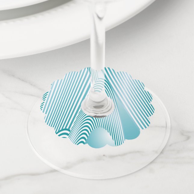 Abstract Pattern Creation 4 Wine Glass Tag (Close Up)