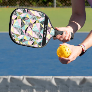 Abstract Pattern custom name Pickleball Paddle