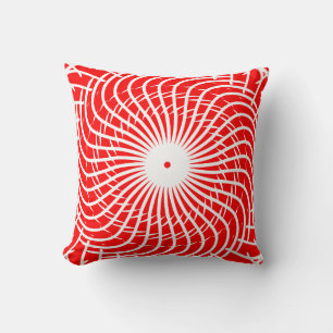 Abstract pattern design red and white color cushion