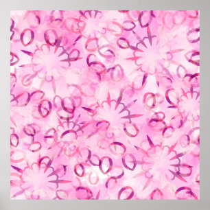 Abstract pattern ethnic design. Watercolor backgro Poster