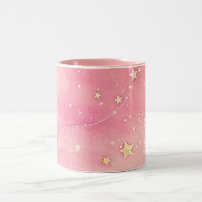 abstract pattern galaxy Two-Tone Coffee Mug (Center)