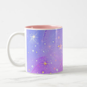 abstract pattern galaxy Two-Tone Coffee Mug