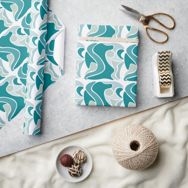 Abstract pattern in blue shades wrapping paper (Crafts)