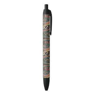 Abstract pattern in ethnic style black ink pen