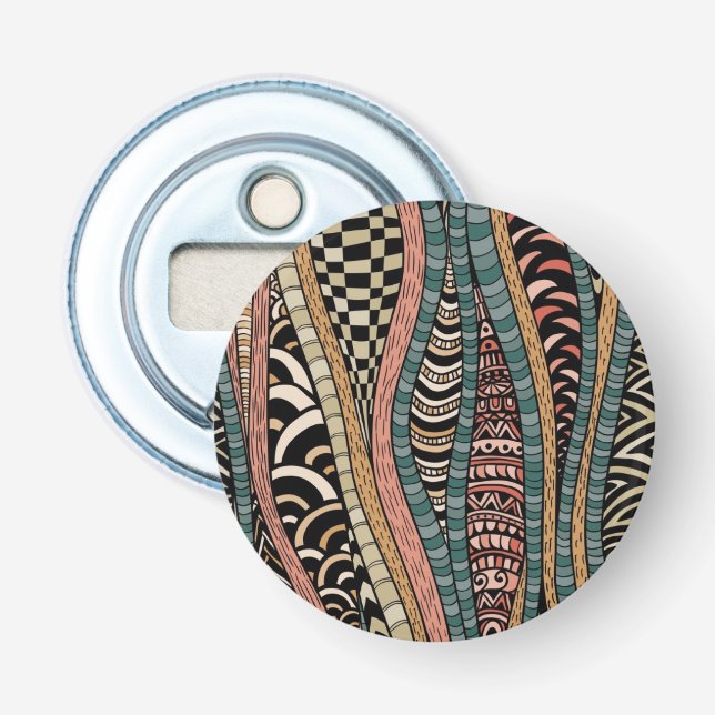 Abstract pattern in ethnic style bottle opener (Front)