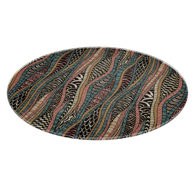 Abstract pattern in ethnic style cutting board (Corner)