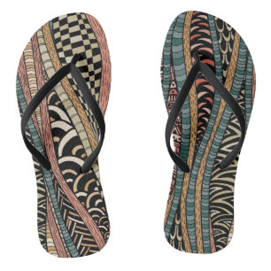 Abstract pattern in ethnic style jandals