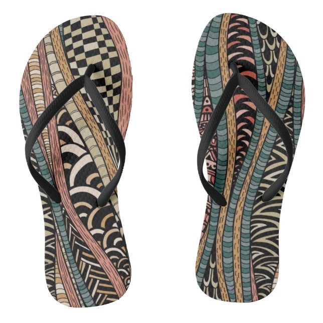 Abstract pattern in ethnic style jandals (Footbed)