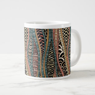 Abstract pattern in ethnic style large coffee mug