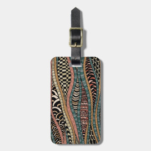 Abstract pattern in ethnic style luggage tag
