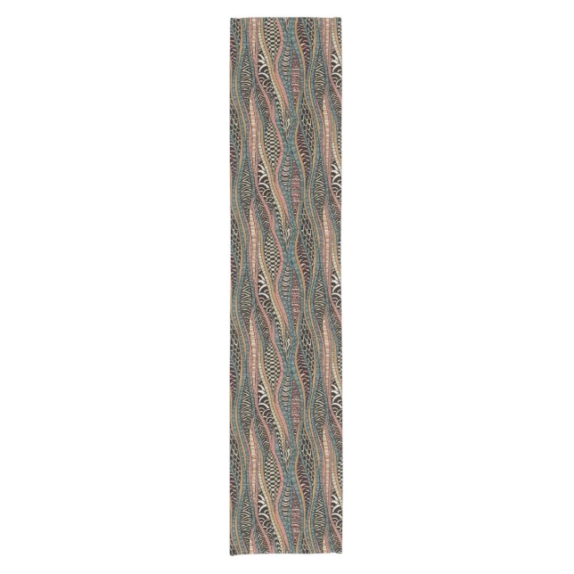 Abstract pattern in ethnic style short table runner (Front)