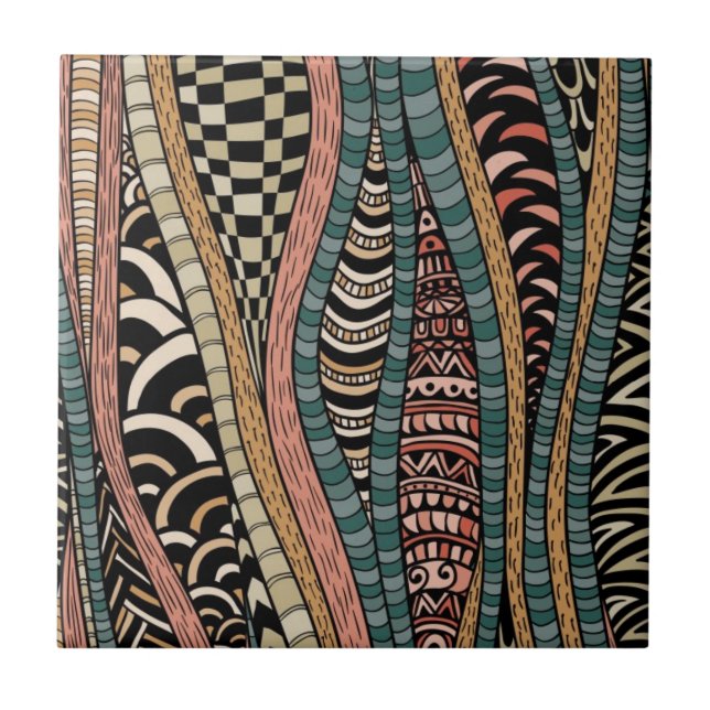 Abstract pattern in ethnic style tile (Front)