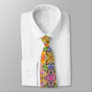 Abstract Pattern in Multi-colors Neck Tie
