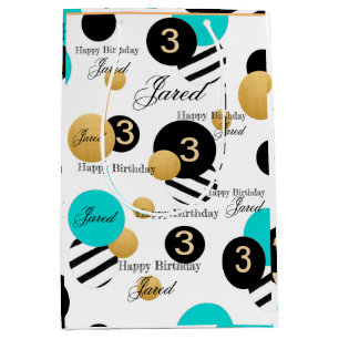 Abstract Pattern Name Personalised Kids' Birthday Medium Gift Bag