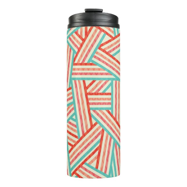 Abstract pattern of coloured stripes thermal tumbler (Front)
