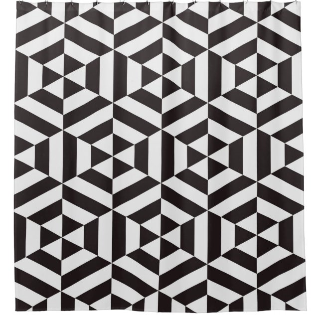 Abstract pattern of geometric hexagon seamless pat shower curtain (Front)